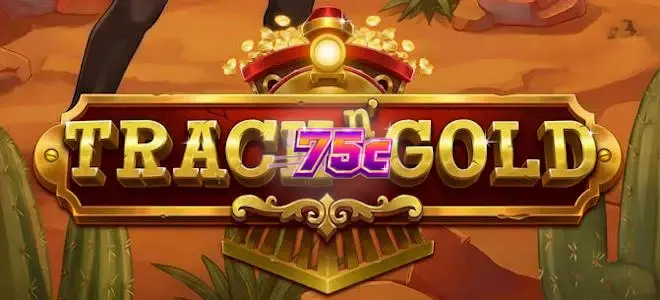 Interface do jogo de slot Track n' Gold com estética ferroviária clássica